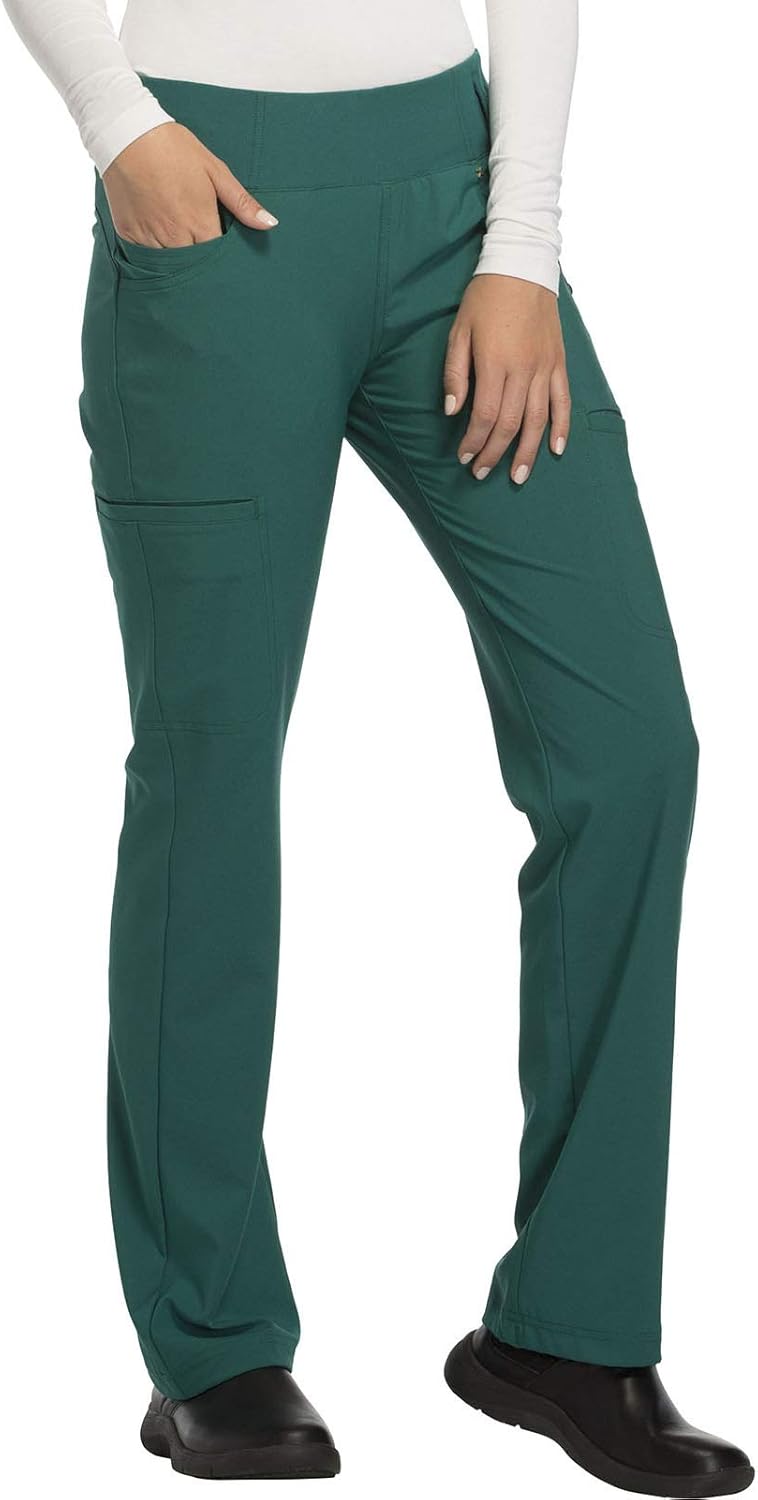 CHEROKEE Women's Iflex Mid Rise Straight Leg Pull-on Pant: Clothing