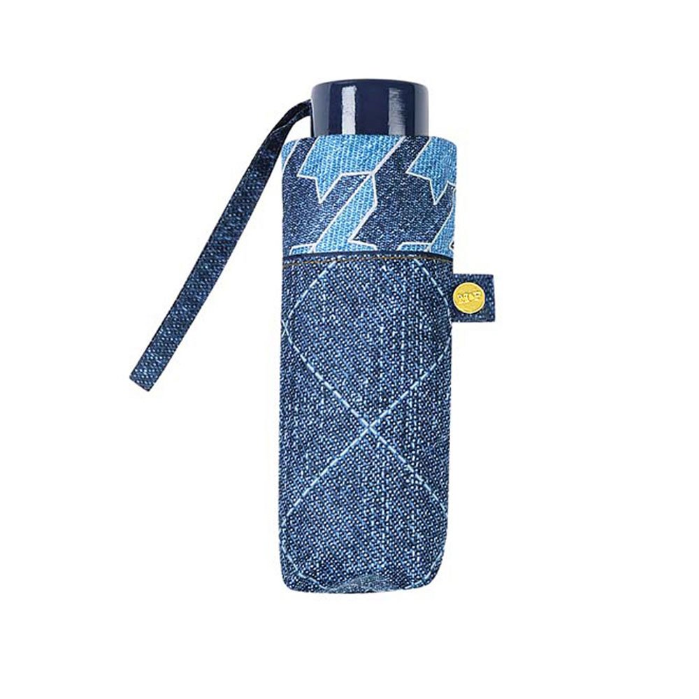 Le Monde du Parapluie Parapluie pliant - Ouverture manuelle Jeans foncé Folding Umbrella, 19 cm, Blue (Jeans foncé)