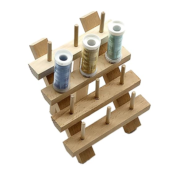 Buy Outgeek Thread Rack DIY 12Spool Wood Thread Spool Holder Sewing