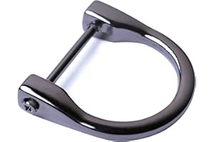 Bobeey 4pcs 3/4'' D-Rings Horseshoe Shape D Ring,U Shape D Rings,Screw in Shackle Horseshoe Shape D Ring DIY Leather Craft Purse Keychain Accessories BBC6 (3/4'', Black Gun) …