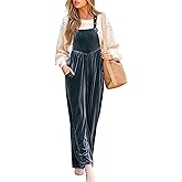 CUPSHE Womens Sleeveless Jumpsuit Fall Winter Casual Square Neck Wide Leg Romper with Pockets Cozy Overalls Outfit