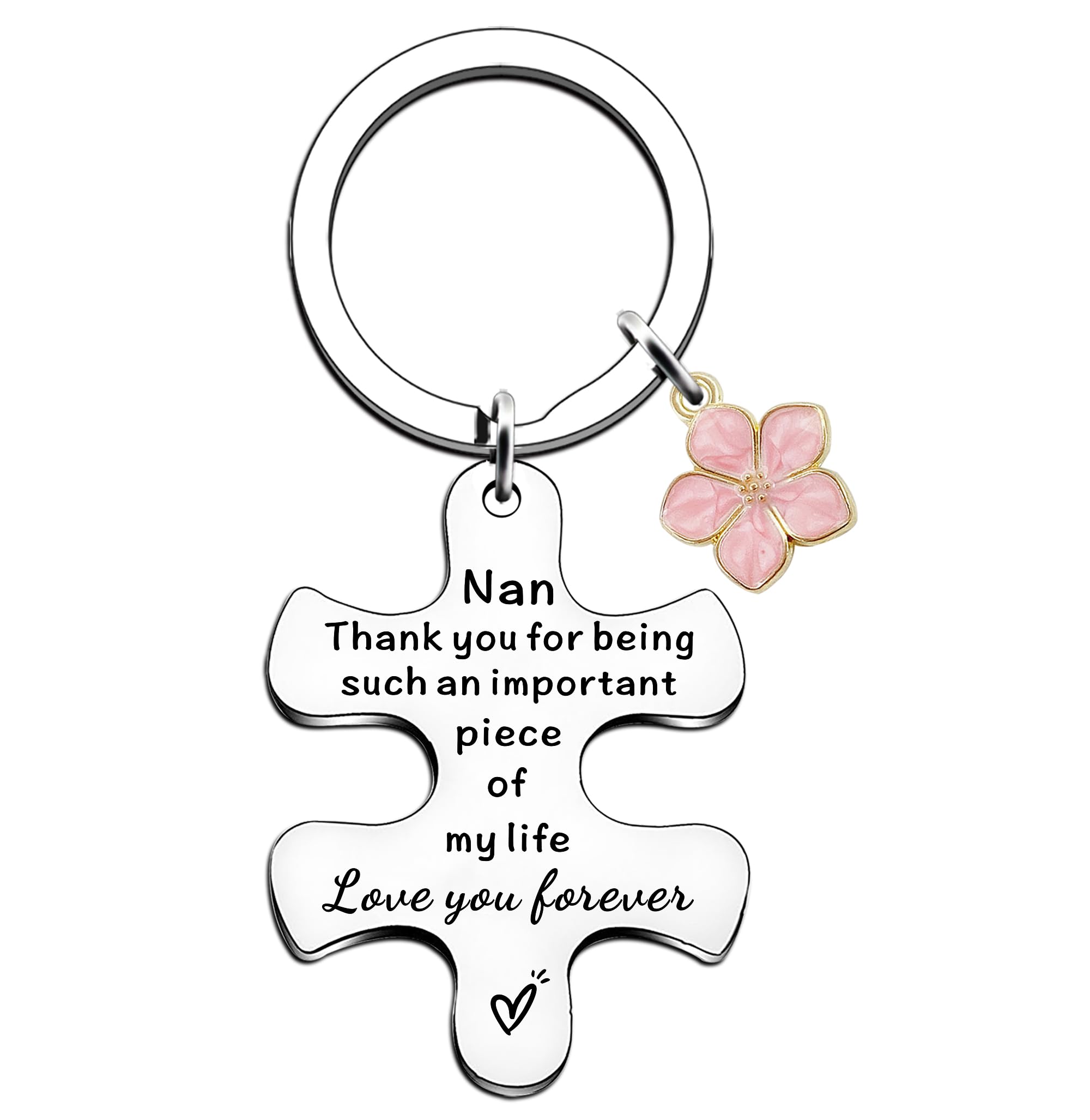 SDOFY Nan Gifts Nan Keyring Birthday Gifts from Grandchildren Mothers Day Christmas Keychain Present for Nan Never Forget That I Love You Forever, Silver, One Size