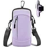 Cell Phone Crossbody Bag with Arm Band, Waterproof Phone Holder Pouch Fits iPhone & Android up to 7'', Small Sling Shoulder Purse for Running, Hiking, Travel, Workout (Purple)