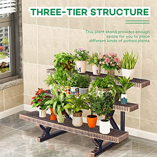 MIXXIDEA Plant Stands For Indoor Plants Multiple Plastic 3 Tier Plant