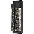 Maxim 56193BGBK I Cascade Collection LED 16 Inch Dimmable LED Outdoor Wall Sconce | 3000K | Black Finish; Bubble Glass | Mode