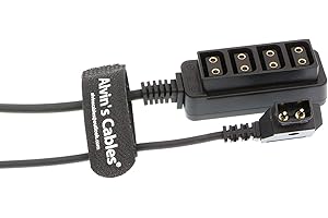 Alvin's Cables D-tap Splitter Cable D-tap Male to 4 Port Dtap Female Power Adapter for V-Mount Camera Battery P-tap Power Hub 70cm| 27.6inches