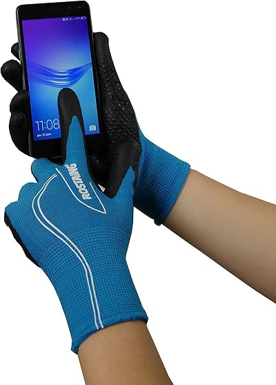 Rostaing Unisex Canada Work Gloves Turquoise Blue M Thermal Insulation Nitrile