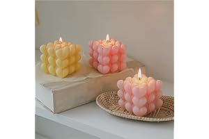 SLOWLYTALK Bubble Candle Molds - Silicone Mold for Candles Making, DIY 3D Moulds for Soy Wax, Beeswax, Scented Candle, Valentine's Day Gifts (Heart Bubble)