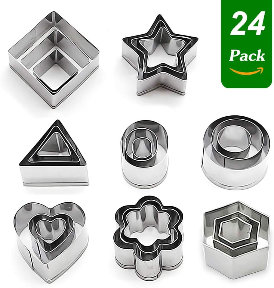 Mini Cookie Cutter Set 24 Pcs Geometric Cookie Cutter, 8 Geometric