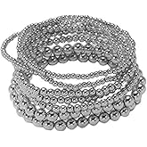 Yspokfay Gold Bead Stack Bracelets Adjustable Bead Ball Stretch Bracelets Set Fashion Accessories Gifts