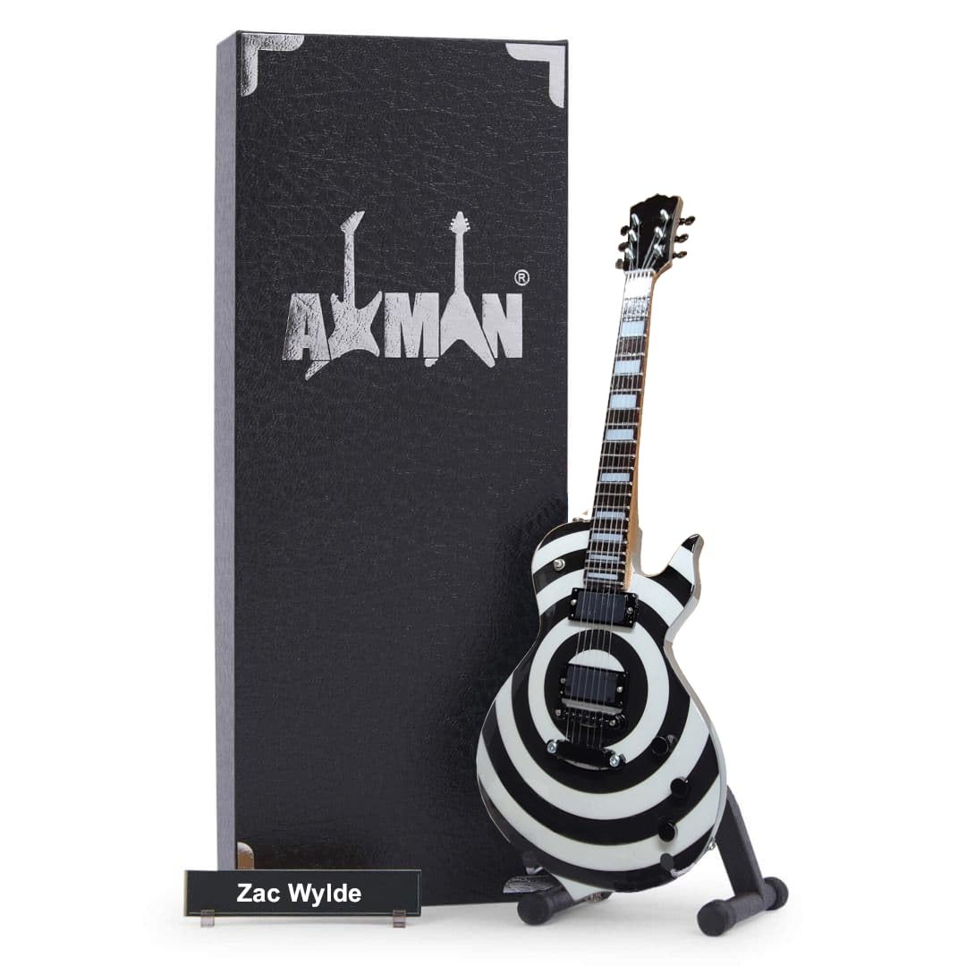 Zakk Wylde The Grail Miniature Guitar Replica - Music Gifts - Handmade Ornamental 1/4 Scale - Includes a Display Box, Name Tag and Miniature Guitar Stand