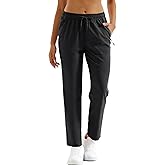 MAGCOMSEN Women's Hiking Pants Lightweight Quick Dry UPF 50 Water Resistant Elastic Waist Golf Travel Pants Zip Pockets