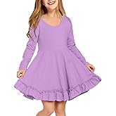 Arshiner Girls Dress Long Sleeve A Line Twirly Skater Loose Casual/Party Dresses with Pocket