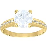 Jewels By Lux 14kt Yellow Gold Womens Cubic-Zirconia Fashion Bridal Anniversary Engagement Wedding Ring
