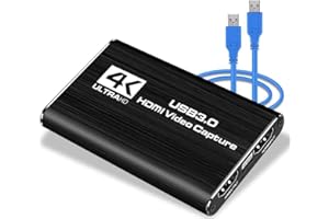 LEADNOVO Audio Video Capture Card, HDMI USB3.0 4K 1080P 60fps Reliable Portable Video Converter for Game Streaming Live Broad