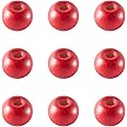 Craftdady 200Pcs Round Wood Beads 8mm Red Wooden Ball Spacer Beads for Home Decoration Jewelry Making Hole: 3mm