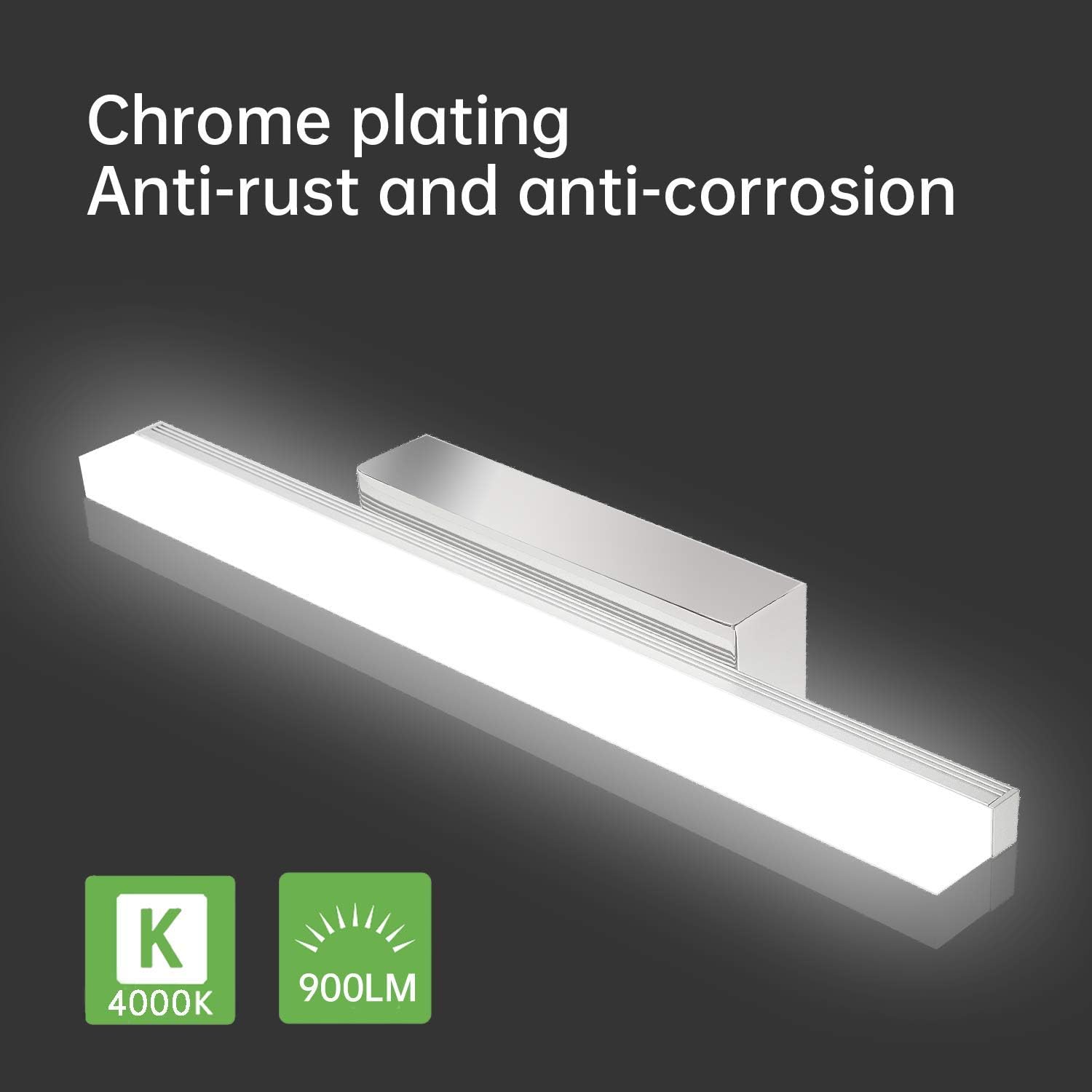 Bad Spiegellampe IP44 für Badzimmer Neutralweiß 4000K 900LM Kimjo LED