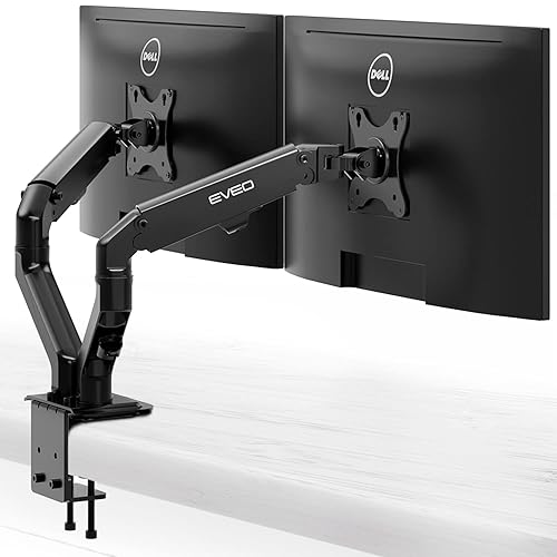 EVEO Premium Dual Monitor Stand 1427" Ergonomic Monitor Stands for 2 Monitors, Dual Monitor