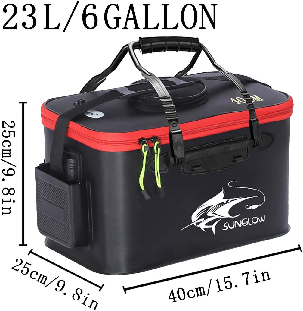 Grneric Fishing Bucket, 6Gallon/8Gallon/10Gallon Foldable Fish Bucket, Live Fish Container Multi-Functional Live Fish Bait Bucket, Outdoor Camping EVA Fishing Bag and Fish Protection Bucket : Sports & Outdoors