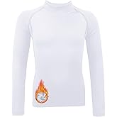 Runceptual Youth Boys' Compression Shirt Long Sleeve Thermal Undershirt，Fleece Base Layer Athletic for Baseball, Football