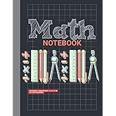 Math Notebook: 1/2 Inch Squares Large Graph Paper Notebook for Kids Grade -1 — Math Composition Notebook for Elementary School Students — ... x 11 - 120 Pages )— Hand drawn Soft Cover