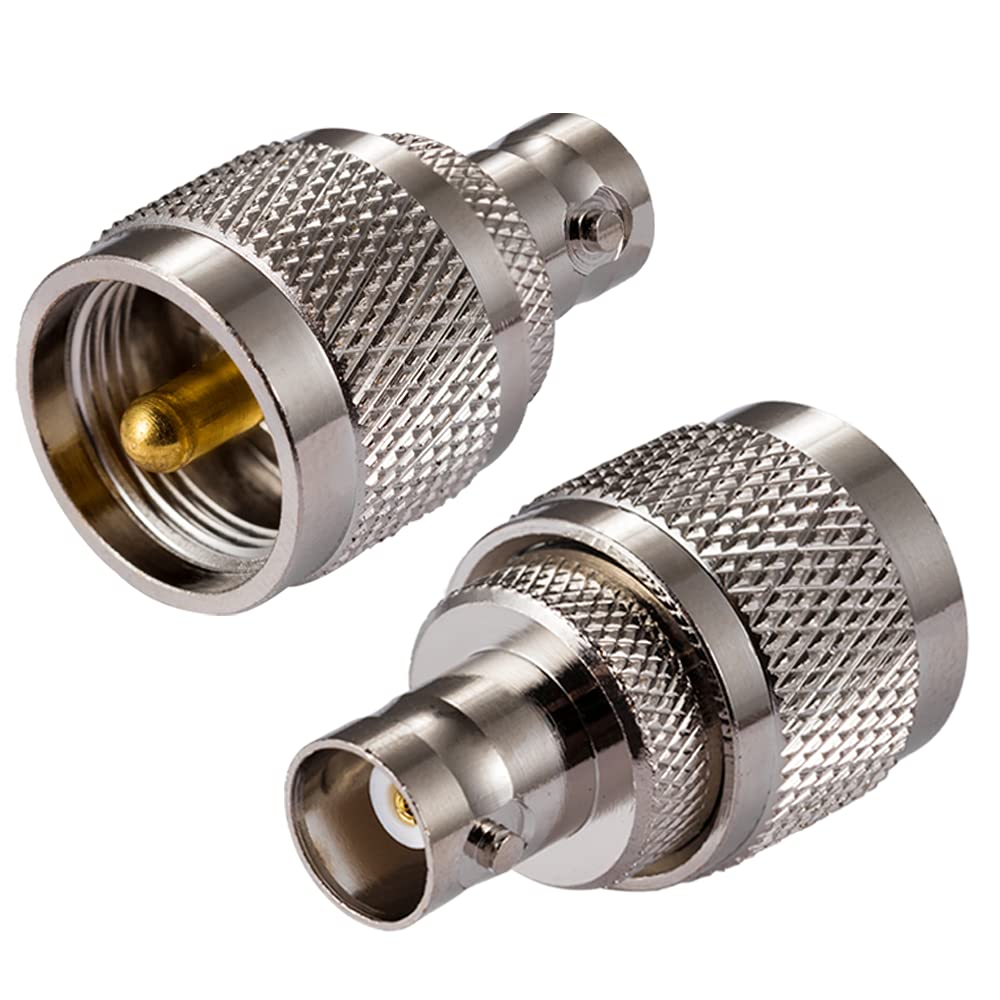 Vecys CB Radio Adapter SO239 UHF Female to BNC Male Antenna Adapter for CB Antenna, PL259 Coax, Two Way Radio, Walkie Talkie, Wireless LAN Devices (2 pcs)