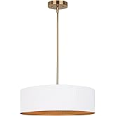 Canarm Rexton 3-Light Rod Chandelier, Matte White Contemporary Adjustable Ceiling Light for Dining Room, Kitchen, or Living R