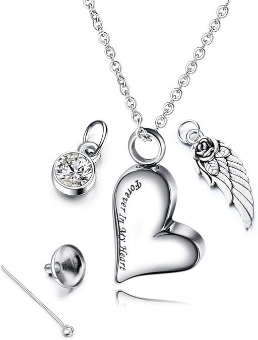 ksufnjekls Love Titanium Necklace Women's Memorial Pet Ashes Pendant