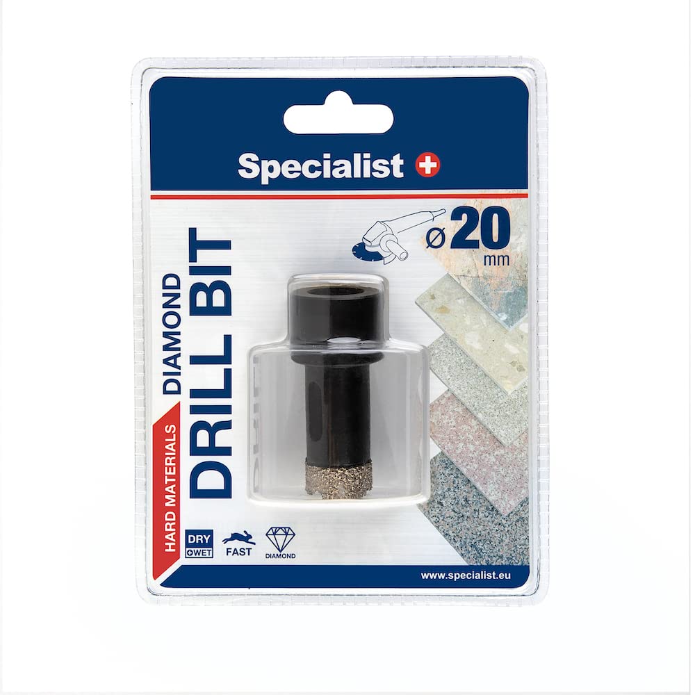M14 Diamond Drill Bit 20 mm for Tile Drills, Granite, Marble, Brick, Porcelain Suitable for any Flex Angle Grinder
