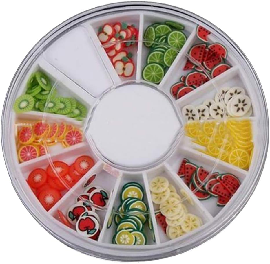 LABIUO DIY Nail Art Decorations Fruit Slices 3D Wheel Nail Art Rhinestones Acrylic