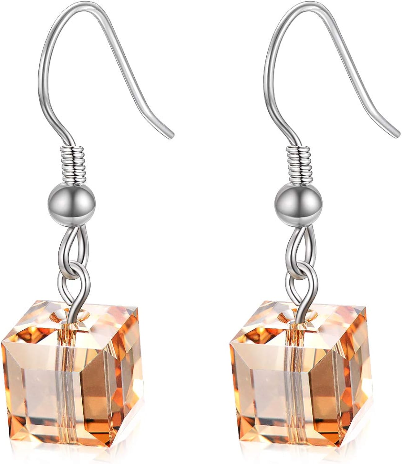 Ohrringe Silber 925 Mit Kristall Anhänger - Lange Hängeohrringe Damen Handmade