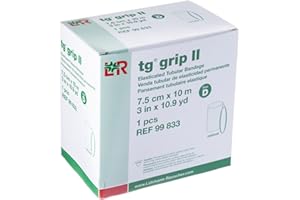 LOHMANN & RAUSCHER tg grip II Elasticated Tubular Compression Bandage, Seamless Tube Stockinette Wrap for Retention, Lymphedema, & Swelling, Natural, Size D