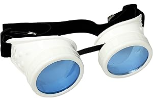 UMBRELLALABORATORY Hyper Vision goggles white Steampunk Rave Meme Glasses - nerd funny gift for men women