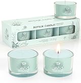 BOYUJK Serene Ocean Scented Candle Gift Set, 3 Soy Votive Candles