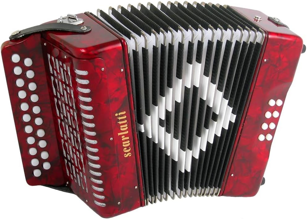 Scarlatti Acordeón (2 filas BC), color rojo Amazon.es Instrumentos