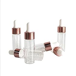 50 Pcs Mini Glass Dropper Bottle 5ml Clear Glass