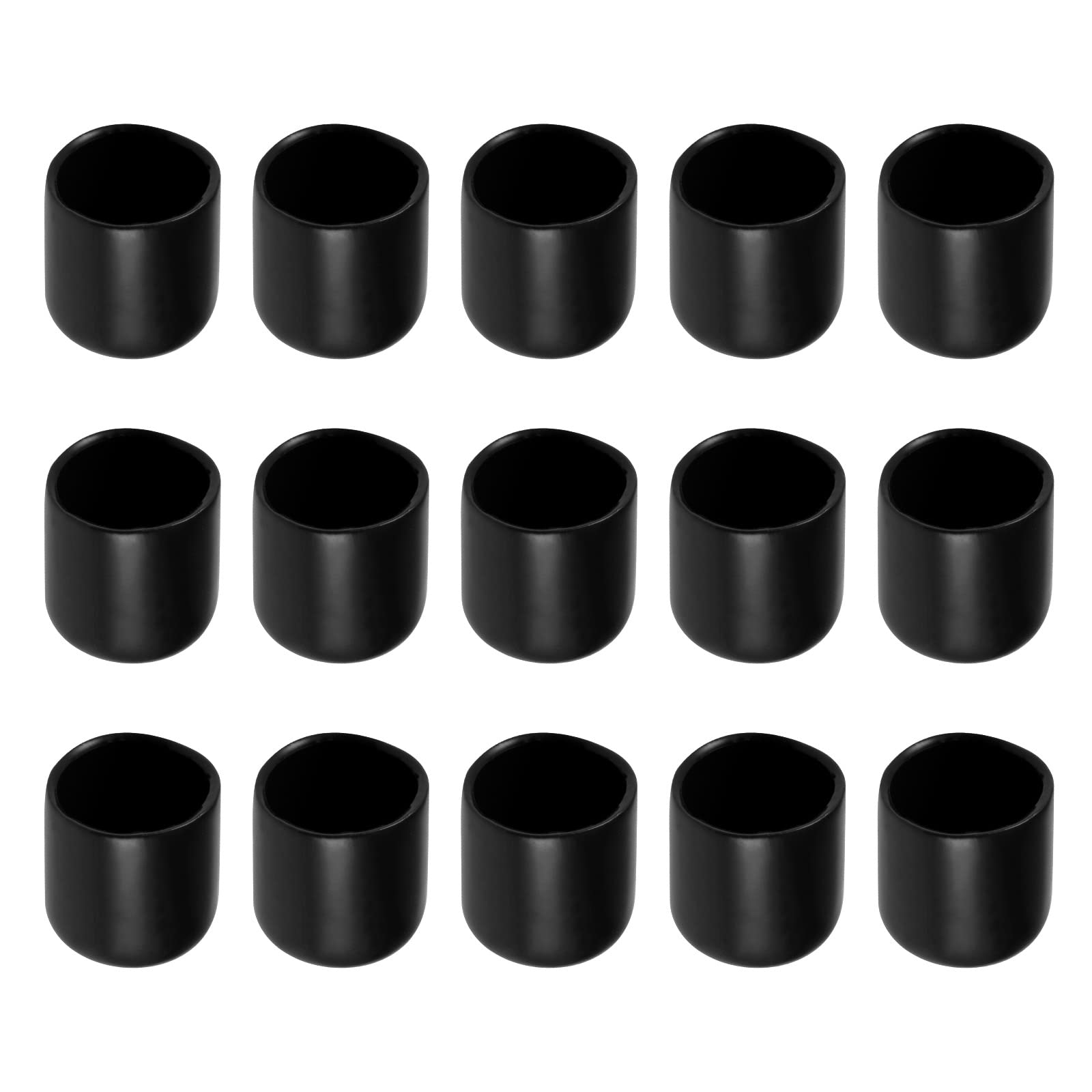 Rebower Screw Thread Protector Cover Rubber End Caps, [for Screw, Bolt] - 17mm ID/Black/20pcs