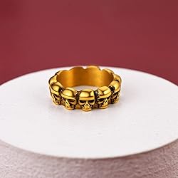 FaithHeart Personalized Custom Gold Gothic Skull