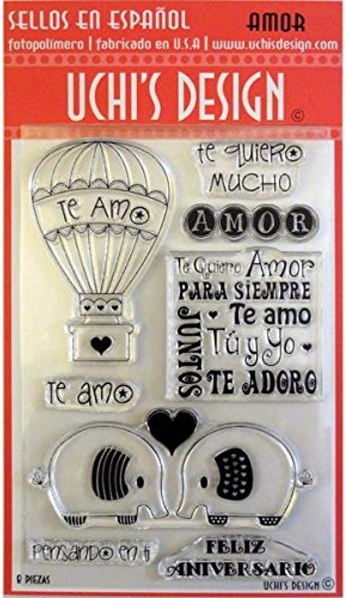 UCHIS Design Spanish Clear Stamp Set Sheet, 4 by 6-Inch, Amor 'Love'