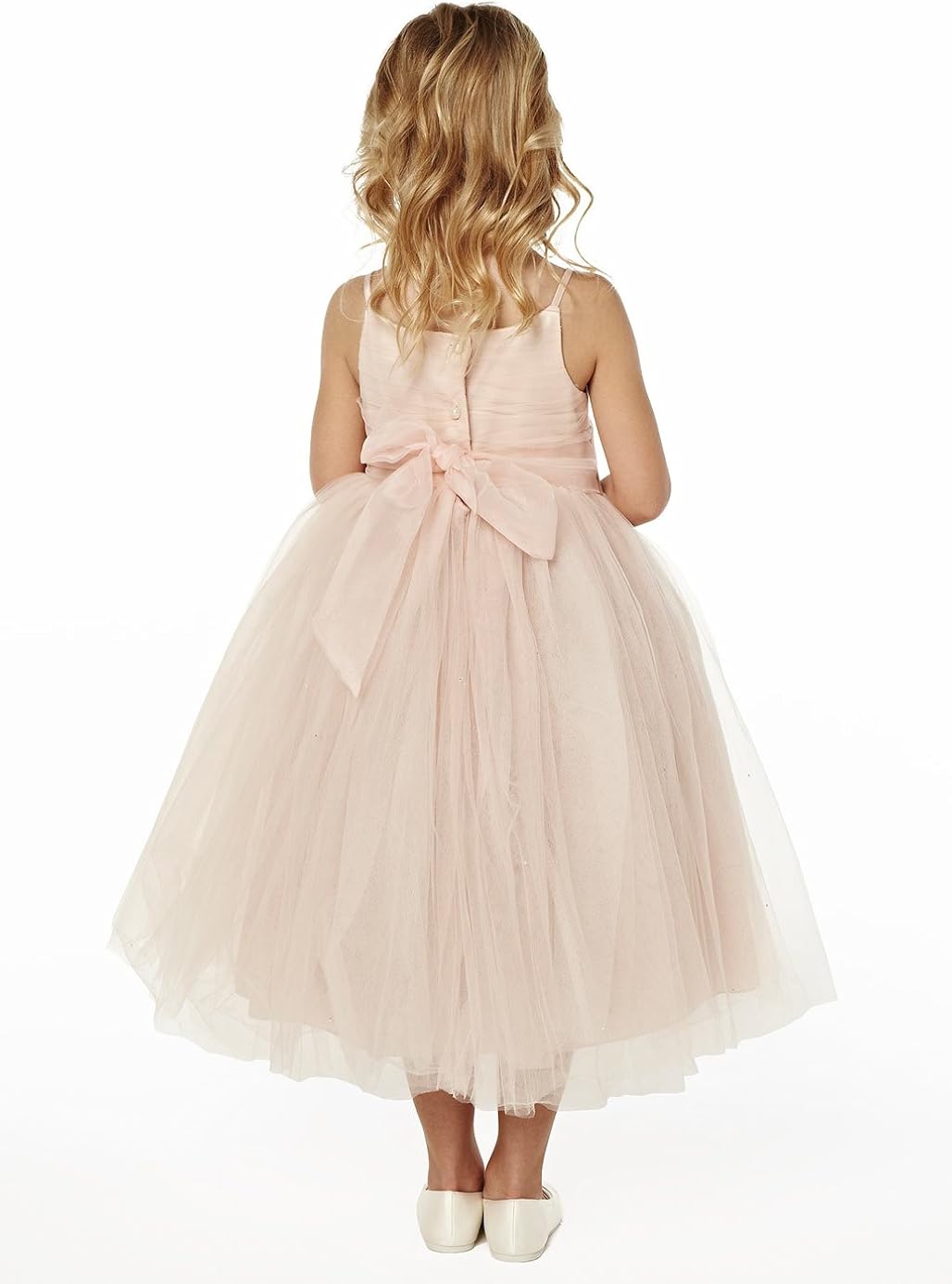 blush tulle dress girl