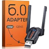 ZEXMTE Bluetooth 6.0 Adapter for PC, USB Dual-Antenna Plug &amp; Play Bluetooth Transmitter Receiver, 200m/656FT Long Range, Realtek RTL616 Chip, EDR &amp; BLE, Driver-Free for Windows 11/10/8, Black