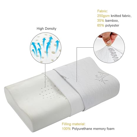 Duck Duck Goose Curve Memory Foam Pillow Contour With Holes