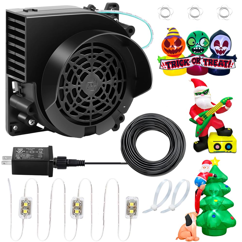 Photo 1 of ***SELLING FOR PARTS*Inflatable Fan Replacement 12V 1.0A, Mini Air Blower Fan with 12V 1.25A Adapter and 3 LED Bulbs for Halloween Christmas Inflatable Outdoor Yard Decorations