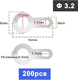 EMSea 200PCS M3.2 Crimp Ring Terminal Silver-Plated Copper Solder Lug for Micro view 3