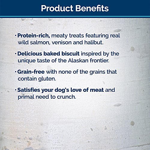 BLUE Wilderness Grain Free Denali Biscuits with Wild Salmon, Venison, & Halibut Dog Treats 8-oz