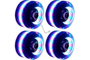 Nezylaf 4 Pack 32 x 58 mm 78A Light up Roller Skate Wheels, Skate Wheels with Bearings Installed for Indoor or Outdoor Double