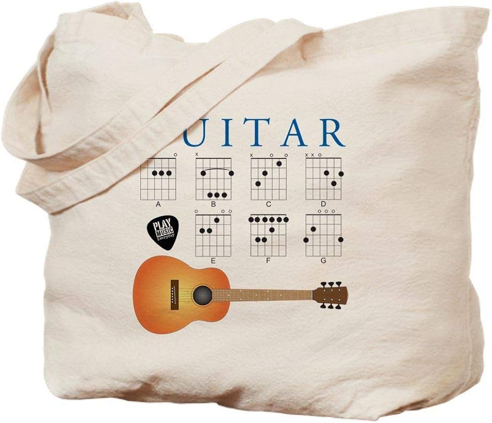 Amazon Com Canvas Hand Bag Guitar 7 Chords Tote Bag Shopping