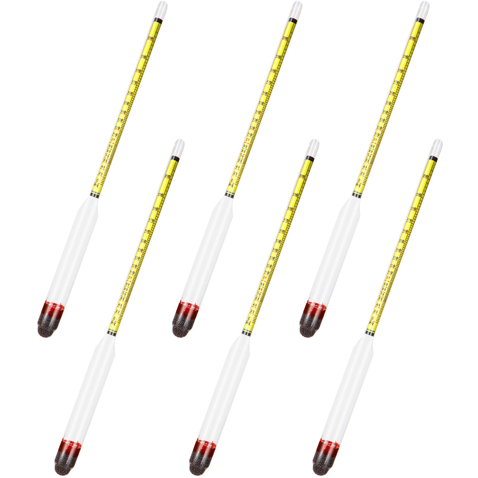 Photo 1 of 6 Pcs Alcohol Hydrometer 0-200 Proof and Tralle Hydrometer Alcohol Digital Accurate Alcohol Proof Tester for Liquor Wine Brew Beer and Distilling Moonshine Alcoholmeter