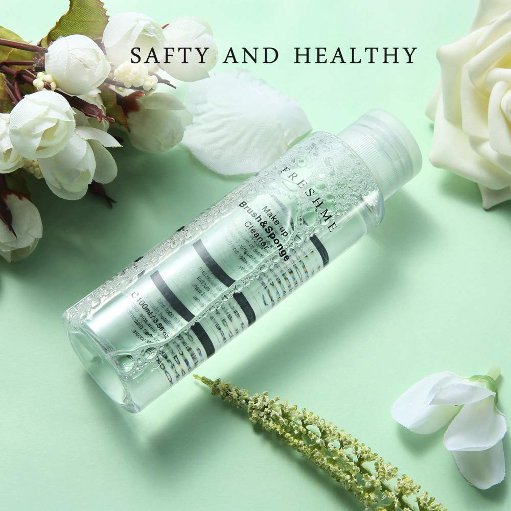 Makeup Brush Sponge Cleaner Set - Instantly Deep Wash Cleanser Shampoo Portable Cosmetic Cleaning Mat Kit Cruely Free Perfect Professional Solution Tools Protect Silicone Scrabber Board Pad, 3.5 OZ