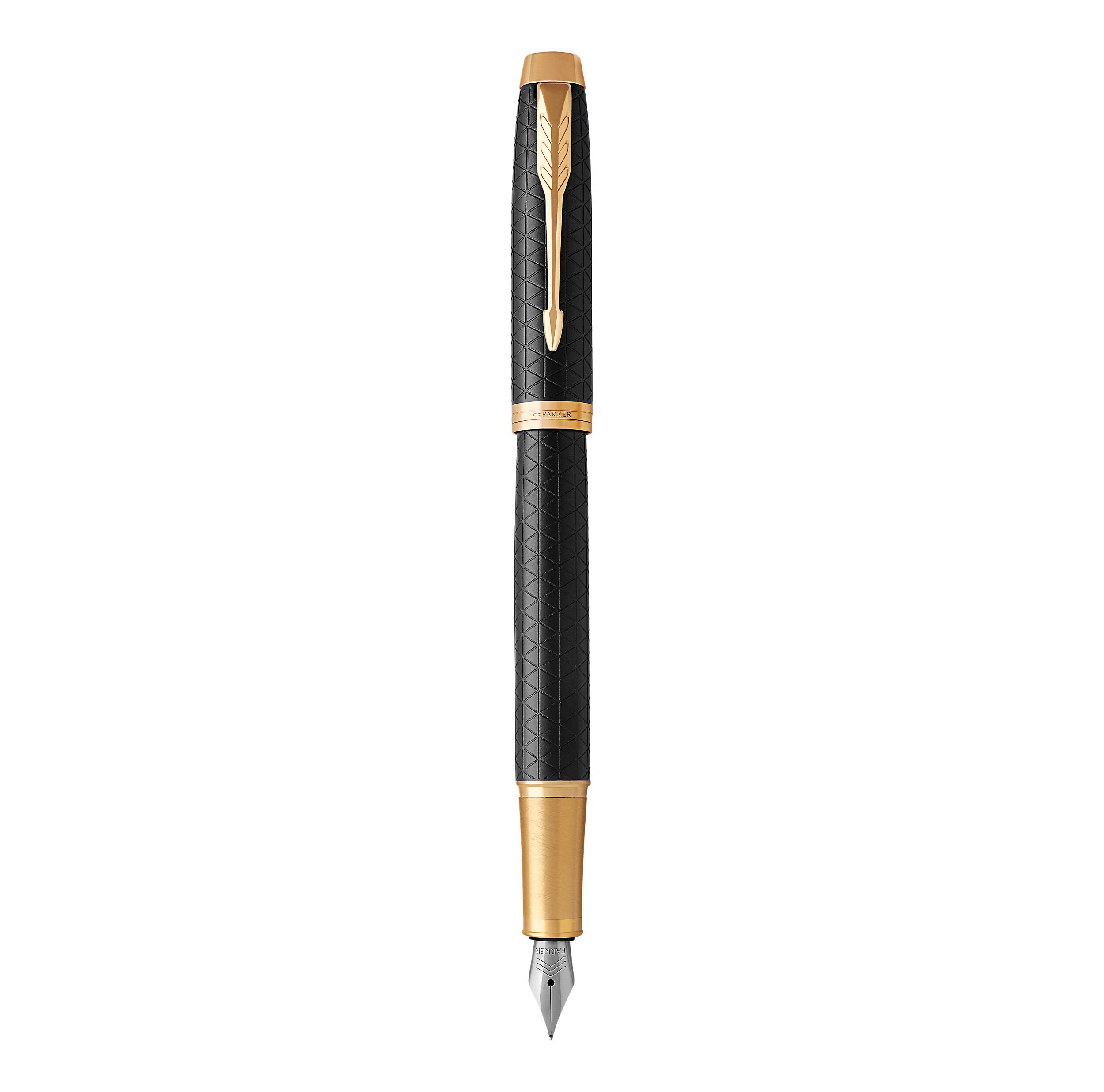 Parker IM Fountain Pen | Premium Black | Medium Nib with Blue Ink Refill | Gift Box